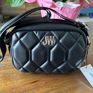 JASON WU Aria Quilted Black Vegan Leather Crossbody Bag